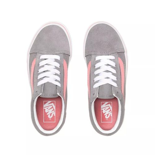 grey and pink vans old skool